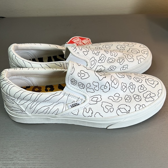 Vans UPaint White Animal Print Shoes - Picture 2 of 7